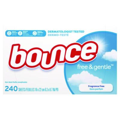 Free And Gentle Dryer Sheets, Fragrance Free, 240 Sheets/Box, 4 Boxes/Carton