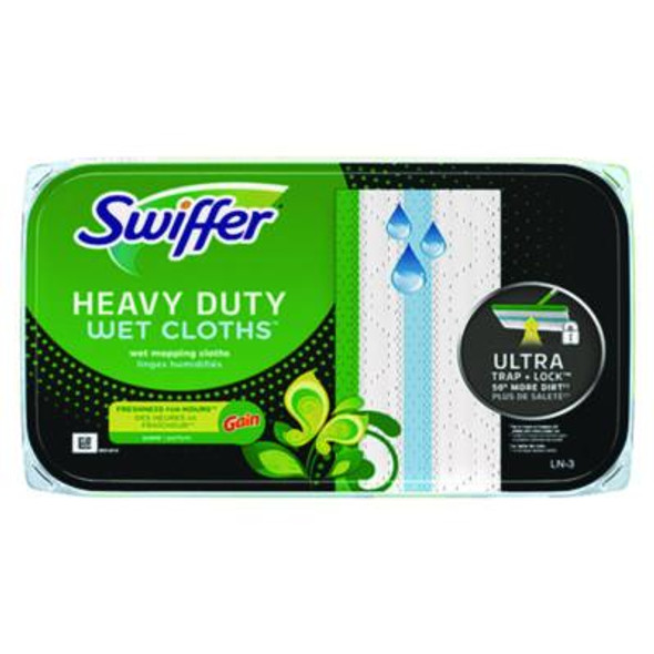Heavy-Duty Wet Refill Cloths, 8 x 10, Gain Original Scent, White, 10 Cloths/Tub