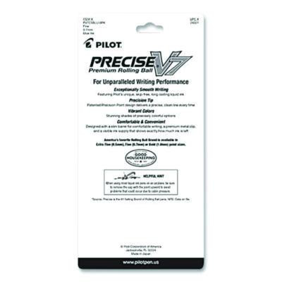 Precise V7 Rollerball Pen, Stick, Fine 0.7 Mm, Blue Ink, Blue/Clear Barrel, 5/Pack