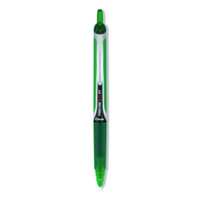 Precise V5Rt Rollerball Pen, Retractable, Extra-Fine 0.5 Mm, Green Ink, Green/Silver Barrel