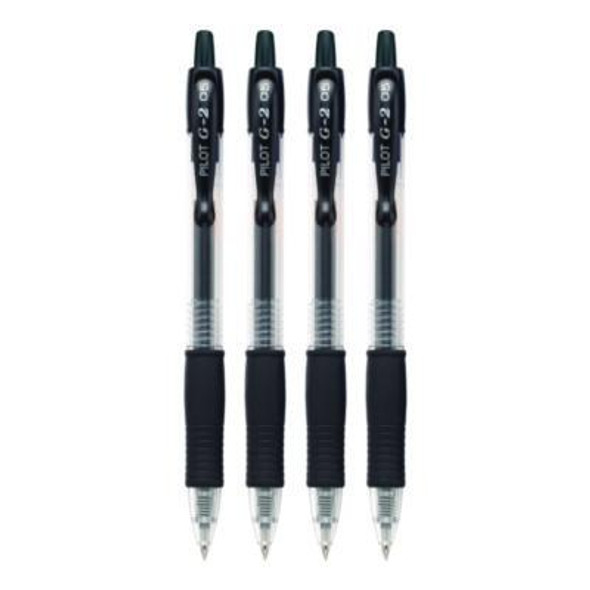 G2 Premium Gel Pen, Retractable, Extra-Fine 0.5 Mm, Black Ink, Smoke/Black Barrel, 4/Pack