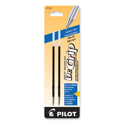 Refill For Dr. Grip, Easytouch, The Better, B2p And Rex Grip Begreen Ballpoint Pens, Medium Conical Tip, Blue Ink, 2/Pack