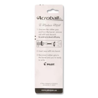 Refill For Pilot Acroball Advanced Ink Ballpoint Pens, Fine 0.7 Mm Tip, Black Ink, 2/Pack