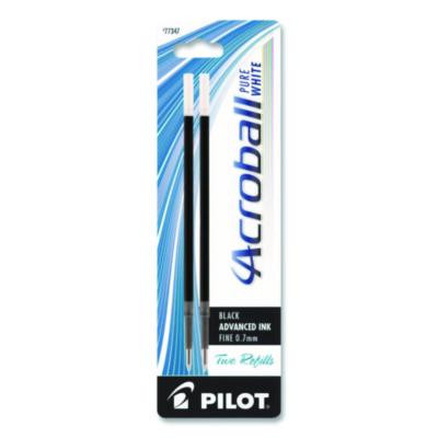 Refill For Pilot Acroball Advanced Ink Ballpoint Pens, Fine 0.7 Mm Tip, Black Ink, 2/Pack