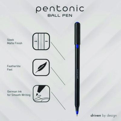 Pentonic Ballpoint Pen, Stick, Fine 0.7 Mm, Assorted Ink Colors, Black Barrel, 25/Pack