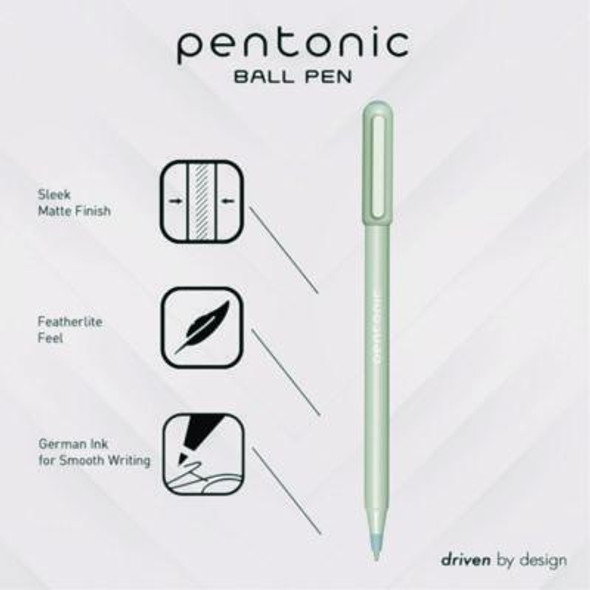 Pentonic Gel Pen, Stick, Fine 0.7 Mm, Black Ink, Pale Gray Barrel, 10/Pack