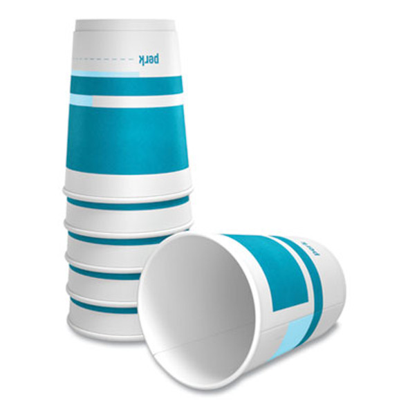 Insulated Paper Hot Cups, 12 Oz, White/Blue, 40/Pack
