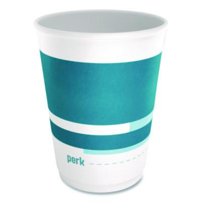 Insulated Paper Hot Cups, 12 Oz, White/Blue, 480/Carton