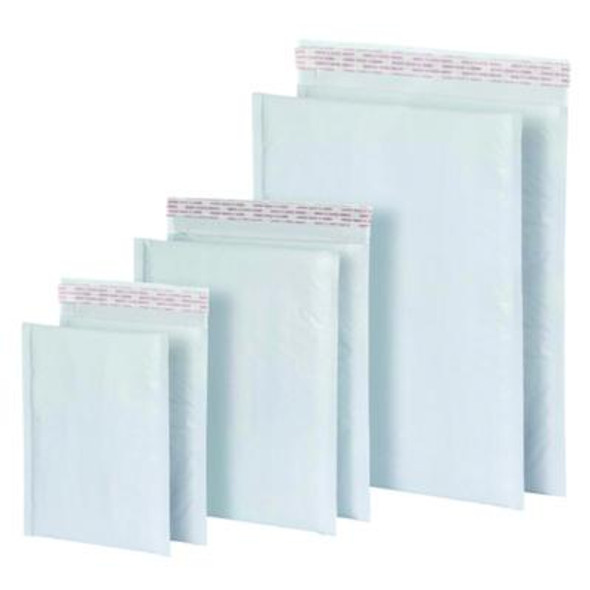 Poly Bubble Mailers, #0, Barrier Bubble Cushion, Redi-Seal Adhesive Closure, 6 x 9, White, 25/Pack
