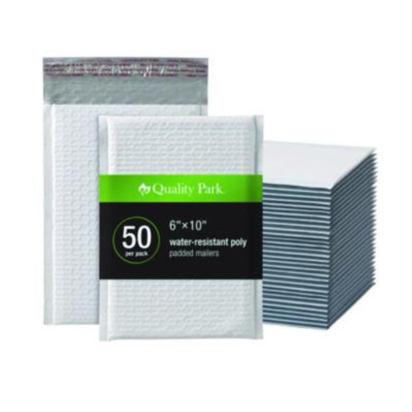 Poly Bubble Mailers, #0, Barrier Bubble Cushion, Redi-Seal Adhesive Closure, 6 x 9, White, 25/Pack