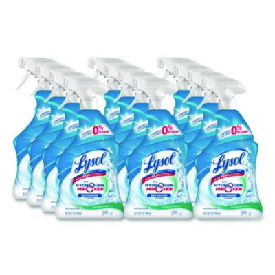 Bathroom Cleaner With Hydrogen Peroxide, Cool Spring Breeze Scent, 32 Oz Trigger Spray Bottle, 12/Carton