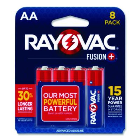Fusion Performance Alkaline Aa Batteries, 8/Pack