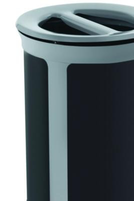 Enhance Series Waste Receptacle, Dual Top Hole, 23 Gal, Metal, Pearl Gray/Umbra Gray