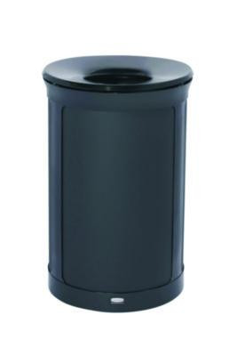 Enhance Series Waste Receptacle, 33 Gal, Metal, Jet Black Metallic