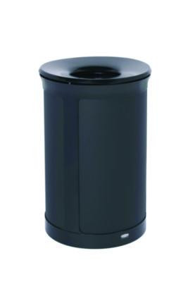 Enhance Series Waste Receptacle, 33 Gal, Metal, Jet Black Metallic