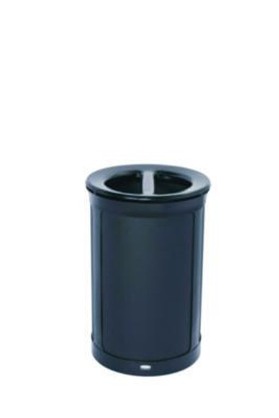 Enhance Series Waste Receptacle, Dual Top Hole, 23 Gal, Metal, Jet Black Metallic