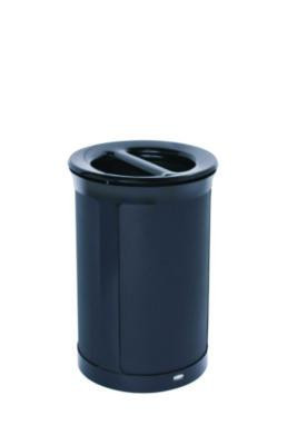 Enhance Series Waste Receptacle, Dual Top Hole, 23 Gal, Metal, Jet Black Metallic