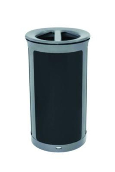 Enhance Series Waste Receptacle, Dual Top Hole, 33 Gal, Metal, Pearl Gray/Umbra Gray