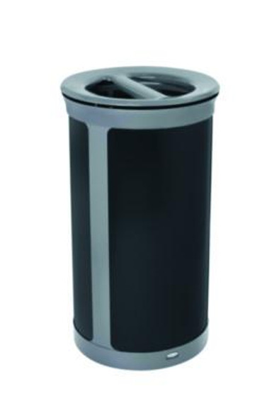Enhance Series Waste Receptacle, Dual Top Hole, 33 Gal, Metal, Pearl Gray/Umbra Gray