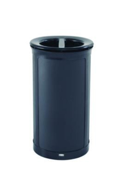 Enhance Series Waste Receptacle, Dual Top Hole, 33 Gal, Metal, Jet Black Metallic