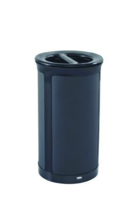 Enhance Series Waste Receptacle, Dual Top Hole, 33 Gal, Metal, Jet Black Metallic