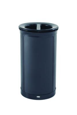 Enhance Series Waste Receptacle, Dual Top Hole, 33 Gal, Metal, Jet Black Metallic