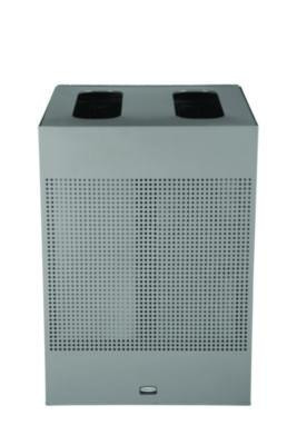 Designer Line Silhouettes Waste Receptacle, 34 Gal, Steel, Silver Metallic
