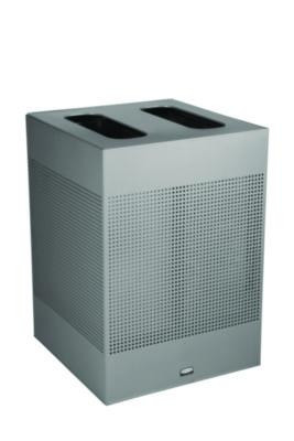 Designer Line Silhouettes Waste Receptacle, 34 Gal, Steel, Silver Metallic