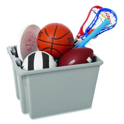 Palletote Box, 11.97 Gal, 1.6 Cu Ft, 15.5" x 19.5" x 13", Gray