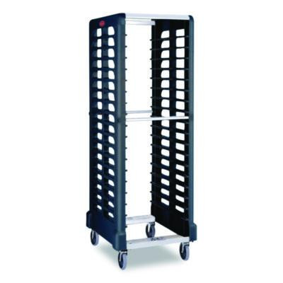 End Loader Rack For Food Boxes And Sheet Pans, 18 Rack, Plastic, 23.75" x 28.75" x 67.88", Black
