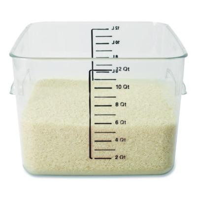 Square Storage Container, 12 Qt, 10.5 x 11.31 x 7.75, Clear, Plastic