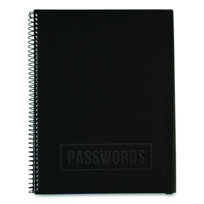 Large Password Log Book, User-Name/Password Format, Black Cover, (48) 10 x 7.5 Sheets