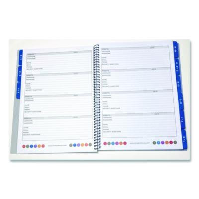 Large Password Log Book, User-Name/Password Format, Black Cover, (48) 10 x 7.5 Sheets