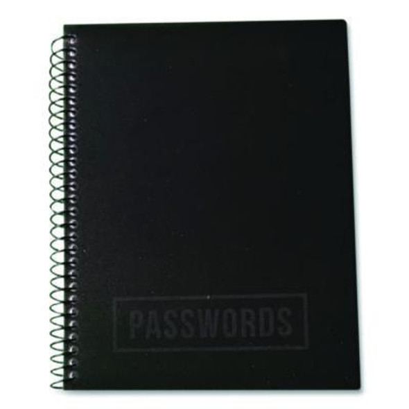 Small/Mini Password Log Book, User-Name/Password Format, Black Cover, (60) 7 x 5.5 Sheets