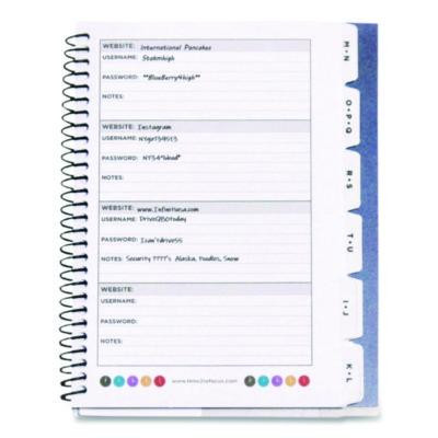 Small/Mini Password Log Book, User-Name/Password Format, Black Cover, (60) 7 x 5.5 Sheets