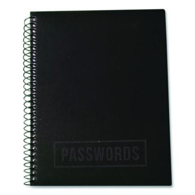 Small/Mini Password Log Book, User-Name/Password Format, Black Cover, (60) 7 x 5.5 Sheets