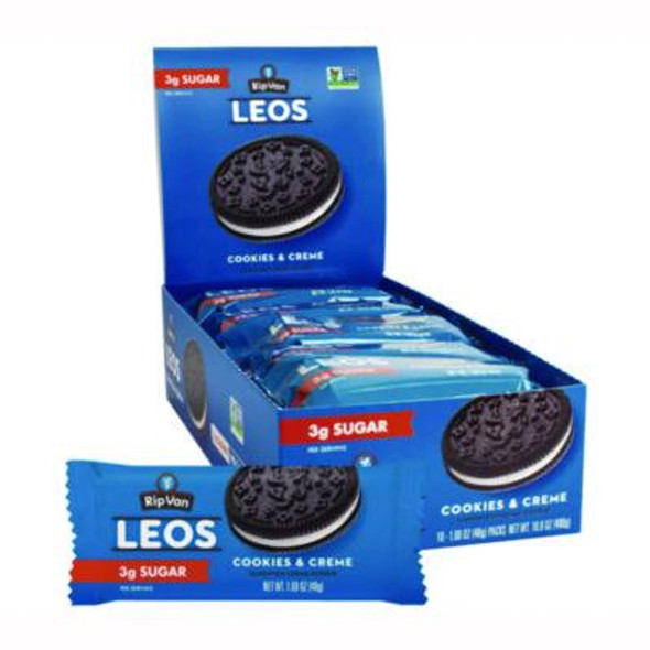 Leos Cookies And Cream Sandwich Cookies, 2 Cookies/Pack, 10 Packs/Box
