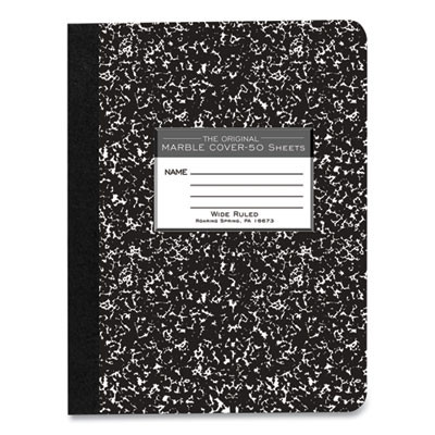 Marble Cover Composition Book, Wide/Legal Rule, Black Marble Cover, (50) 9.75 x 7.5 Sheets