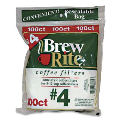 Paper Cone Filters, 8 To 12 Cup Size, Cone, 40/Pack