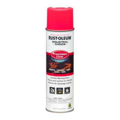 Industrial Choice M1800 System Water-Based Precision Line Marking Paint, Flat Fluorescent Pink, 17 Oz Aerosol Can, 12/Carton