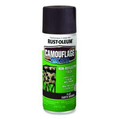 Camouflage Spray Paint, Flat Earth Brown, 12 Oz Aerosol Can, 6/Carton