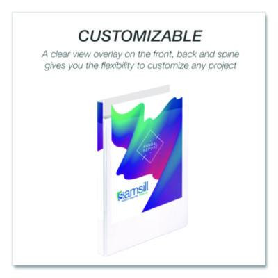 Durable D-Ring View Binders, 3 Rings, 0.5" Capacity, 11.5" x 8.5", White, 4/Pack