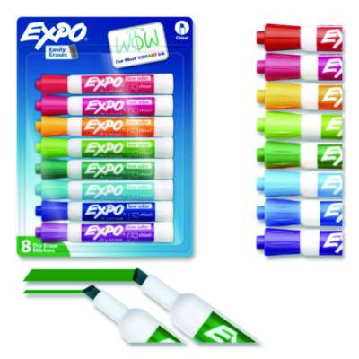 Dry Erase Marker, Broad Chisel Tip, Assorted Colors, 8/Pack