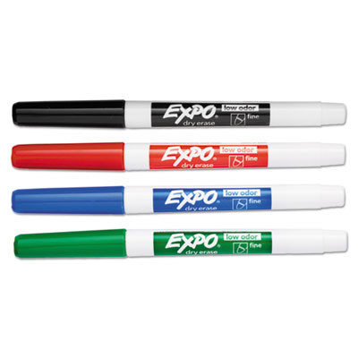 Low-Odor Dry Erase Marker Office Value Pack, Fine Bullet Tip, Assorted Colors, 36/Pack