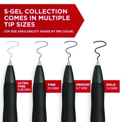 S-Gel High-Performance Gel Pen, Retractable, Medium 0.7 Mm, Black Ink, Black Barrel, 4/Pack