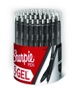 S-Gel High-Performance Gel Pen, Retractable, Medium 0.7 Mm, Black Ink, Black Barrel, 36/Pack