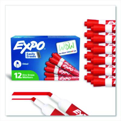 Low-Odor Dry-Erase Marker, Broad Chisel Tip, Red, Dozen