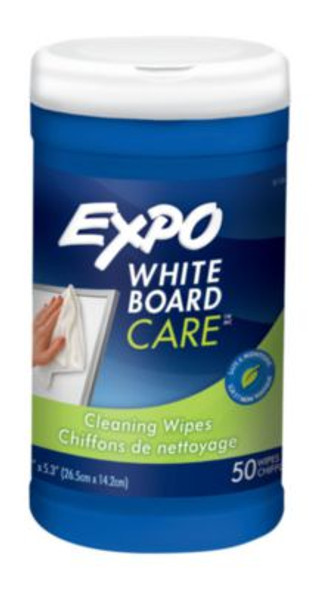 Dry-Erase Board Cleaning Wet Wipes, 6 x 9, 50 Wipes/Container