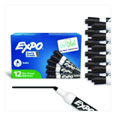 Low-Odor Dry-Erase Marker, Medium Bullet Tip, Black, Dozen