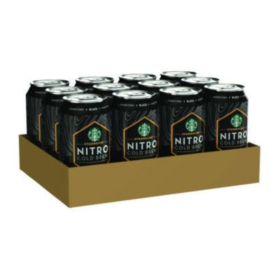 Nitro Cold Brew Coffee, Black Unsweetened, 9.6 Oz Can, 12/Carton